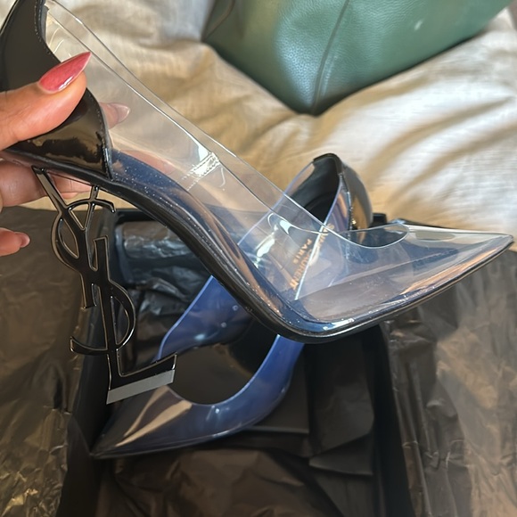 Brand new Saint Laurent YSL opyum pumps! Transparent with pure black ysl heels. - Picture 5 of 13